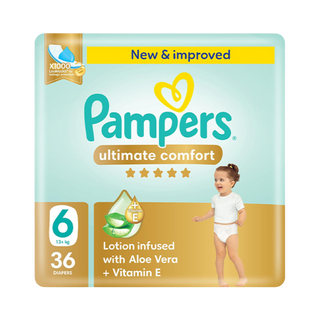 Pampers - Ultimate Comfort No 6 Lotion Infused With Aloe Vera & Vitamin E Size 13+ kg Diapers